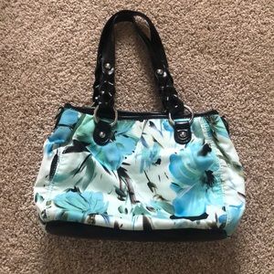 Blue floral handbag